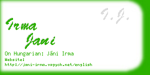 irma jani business card