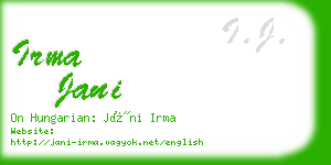 irma jani business card